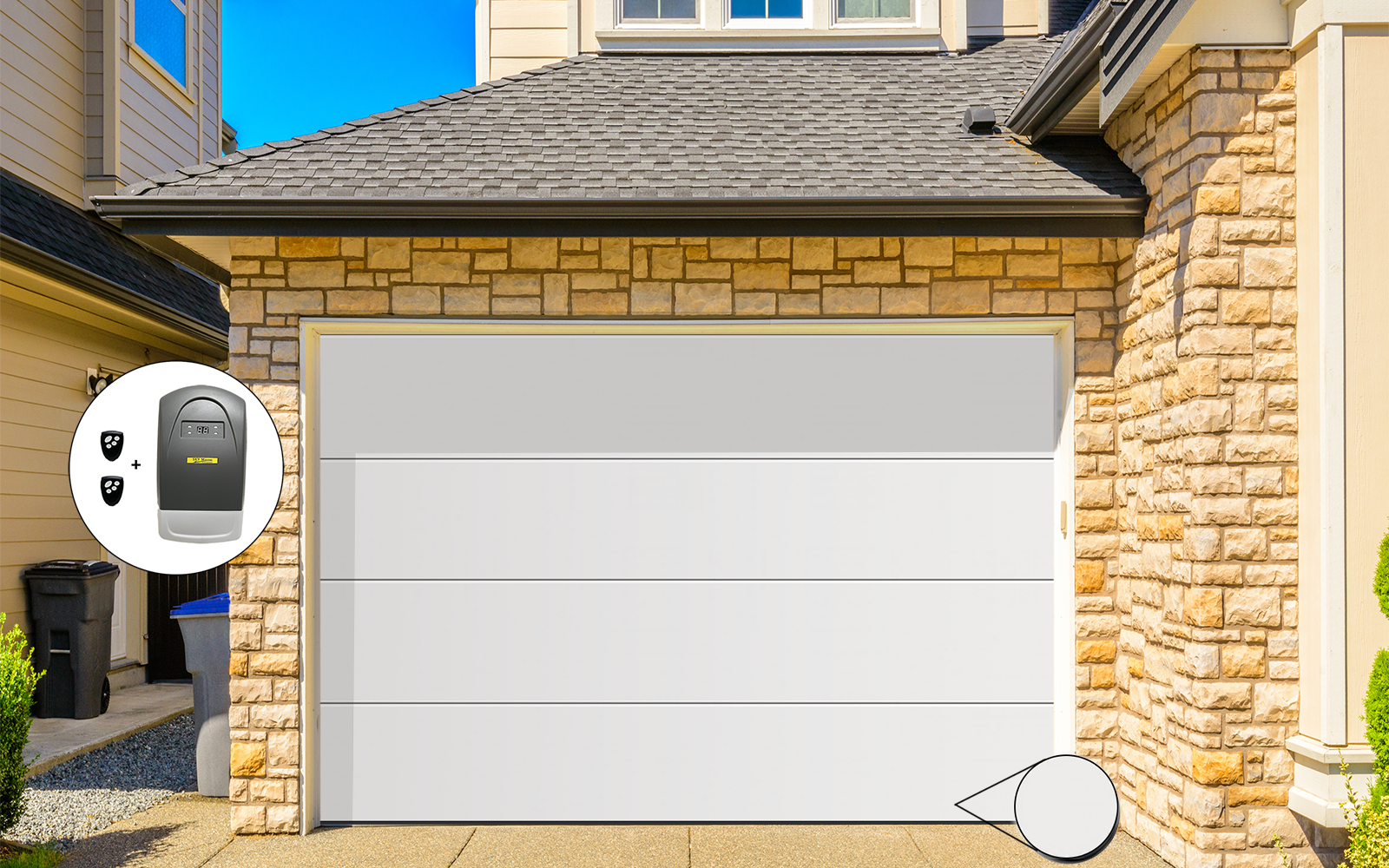 Porte de garage sectionnelle Lisse  3000 x 2000 Blanche